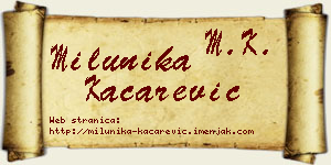 Milunika Kačarević vizit kartica